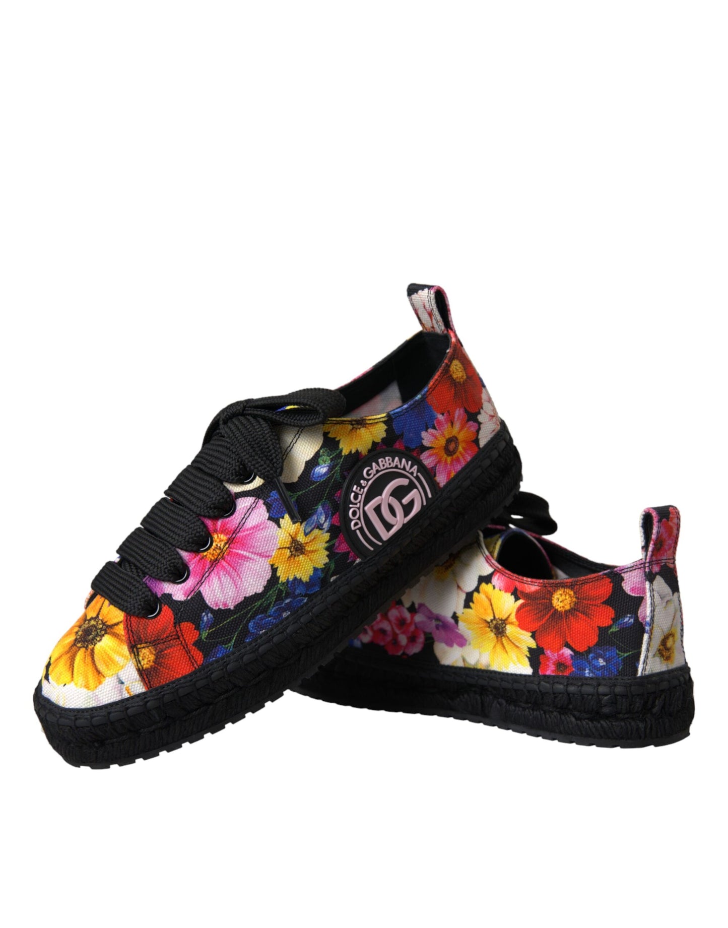 Dolce &amp; Gabbana Multicolor Canvas Floral Espadrilles Sneakers Shoes