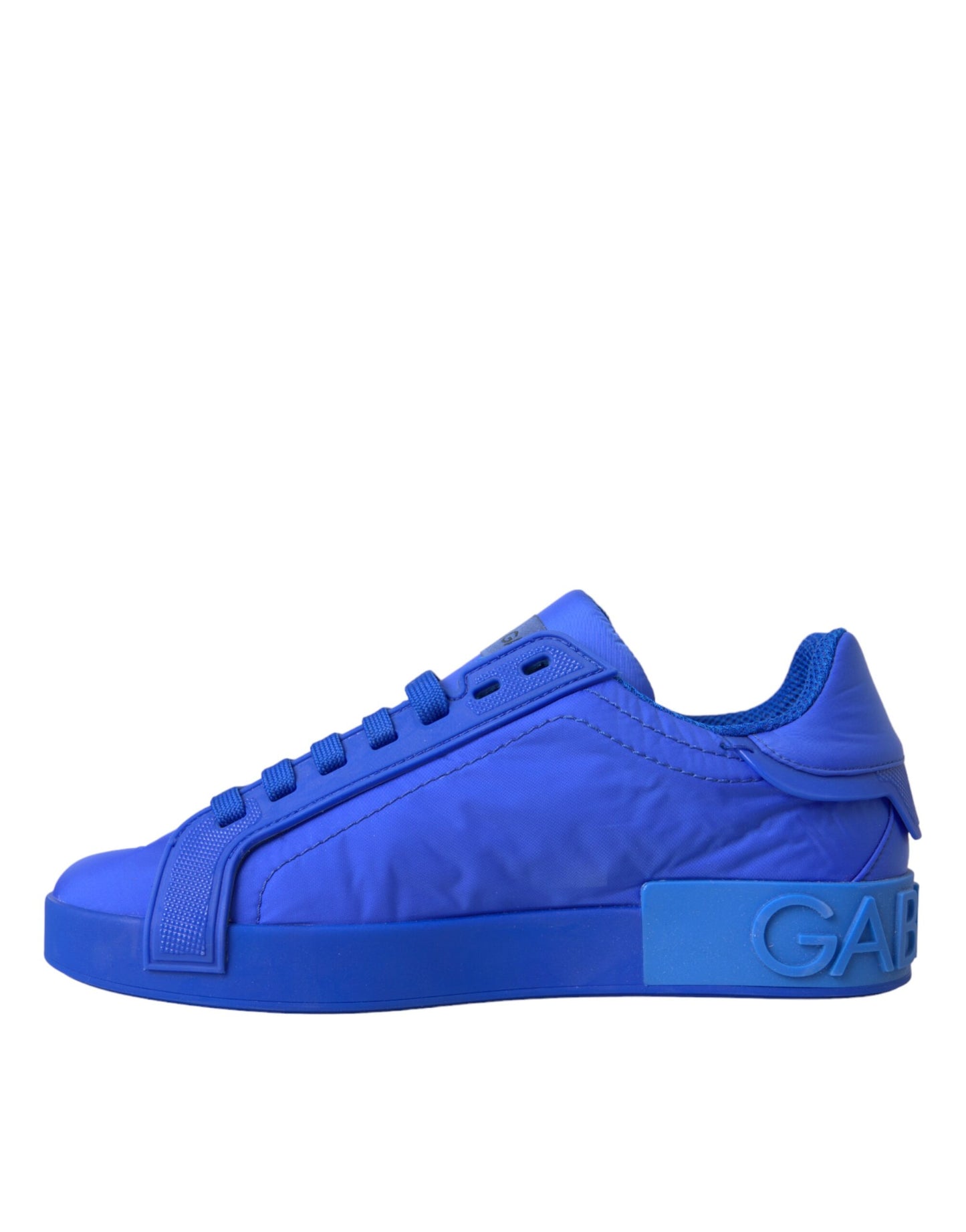 Dolce &amp; Gabbana Blue Leather Fabric Low Top Sneakers Shoes