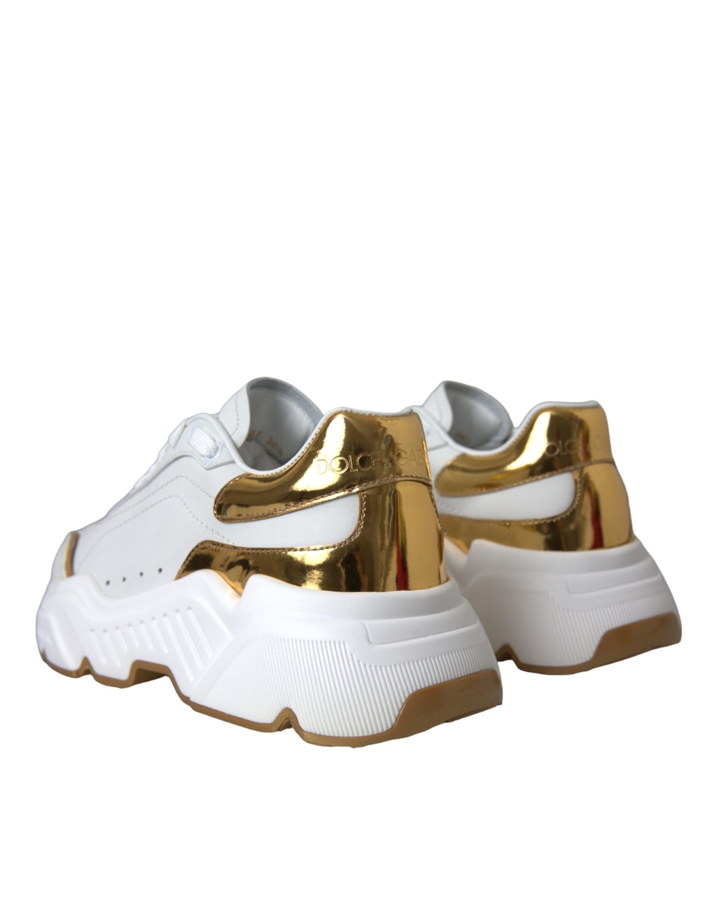 Dolce &amp; Gabbana White Gold Low Top Daymaster Sneakers Women Shoes