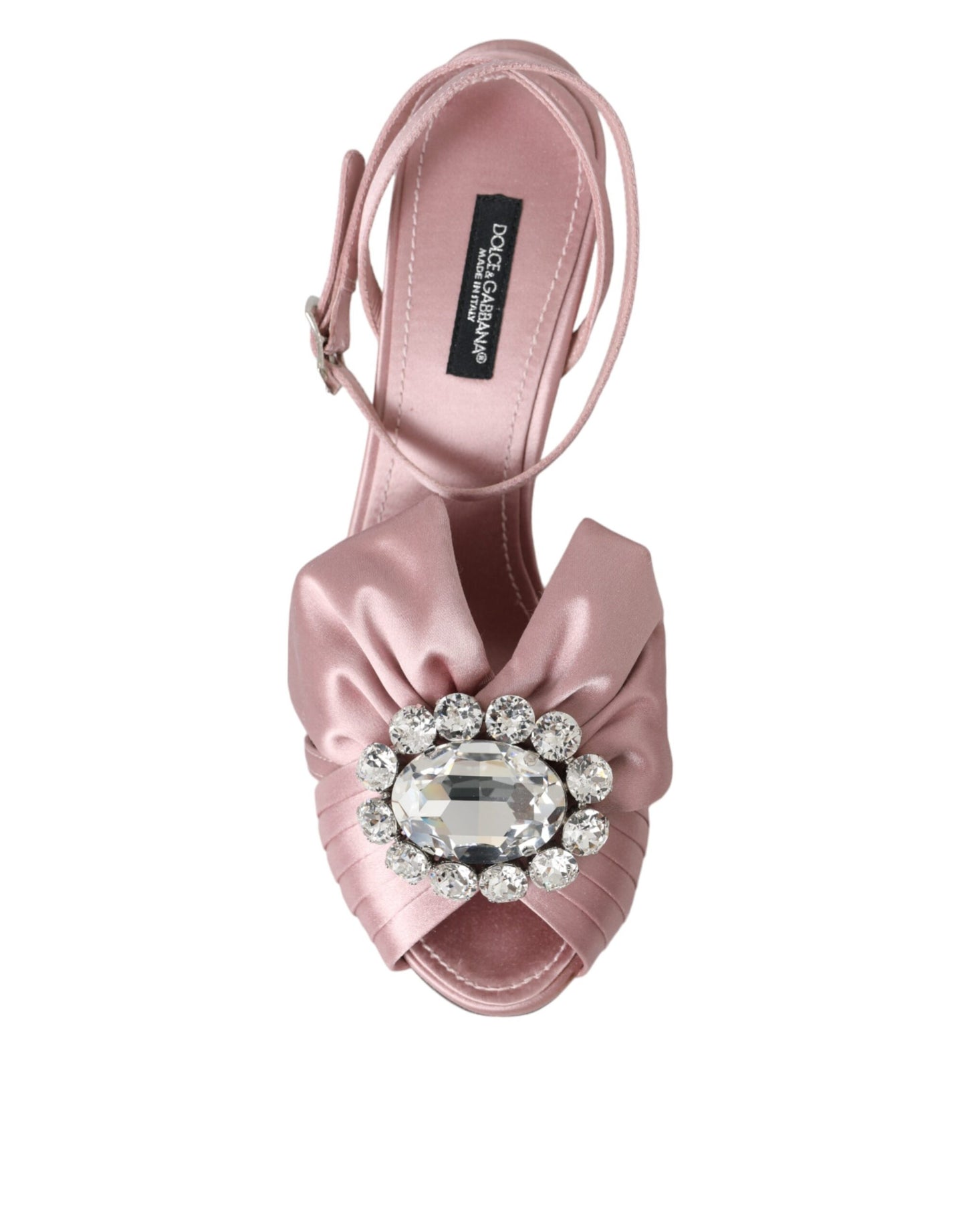 Dolce &amp; Gabbana Pink Keira Crystal Heels Sandals Shoes