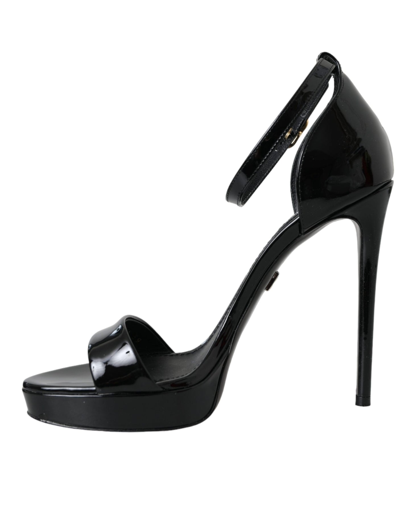 Dolce &amp; Gabbana Black KEIRA Leather Heels Sandals Shoes