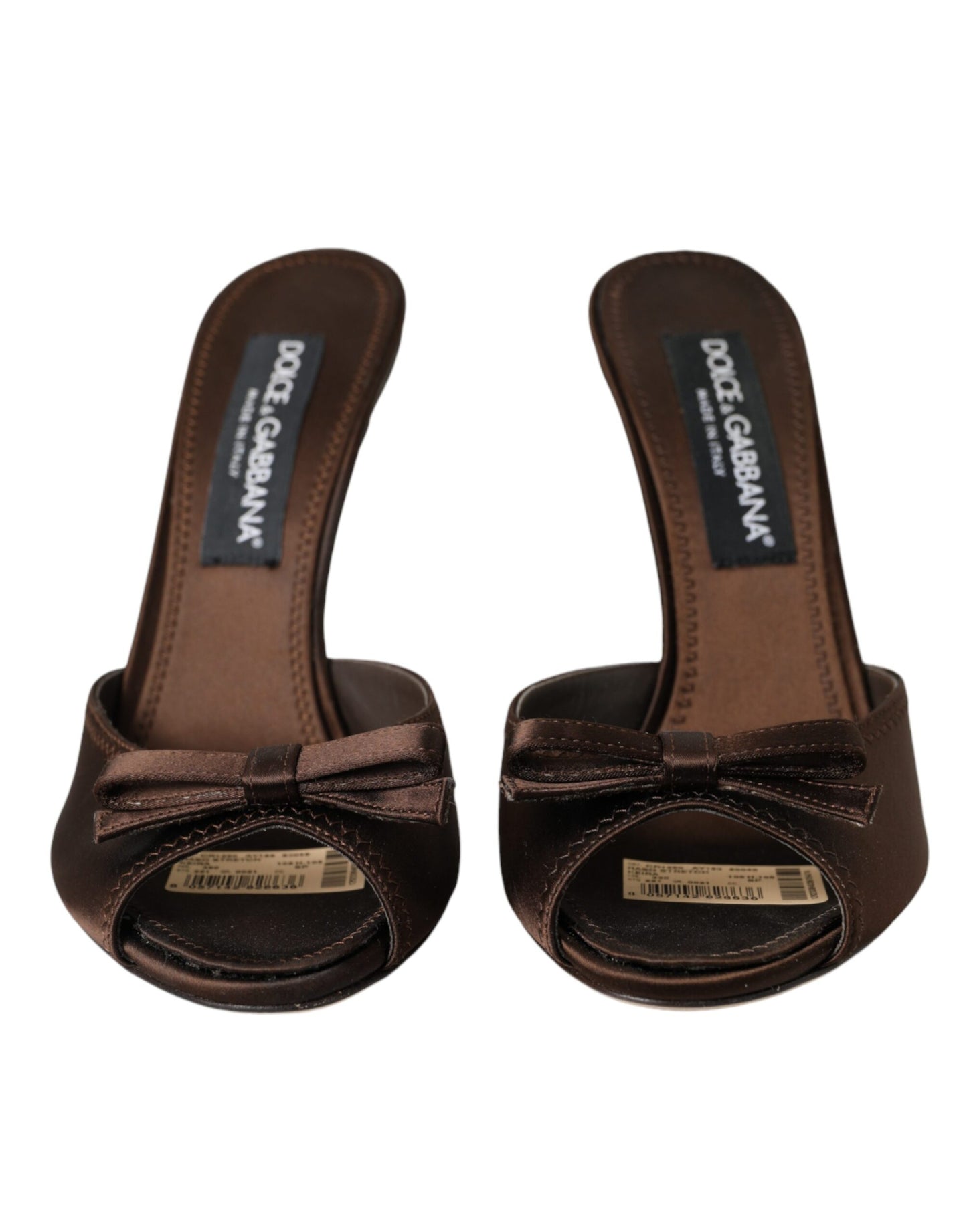 Dolce &amp; Gabbana Brown Suede Slide Heels Sandals Shoes