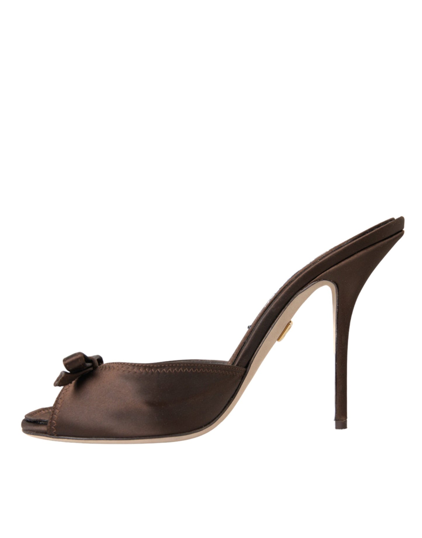 Dolce &amp; Gabbana Brown Suede Slide Heels Sandals Shoes