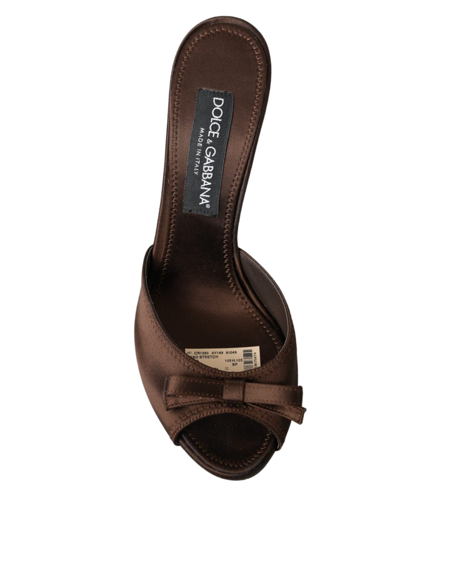 Dolce &amp; Gabbana Brown Suede Slide Heels Sandals Shoes