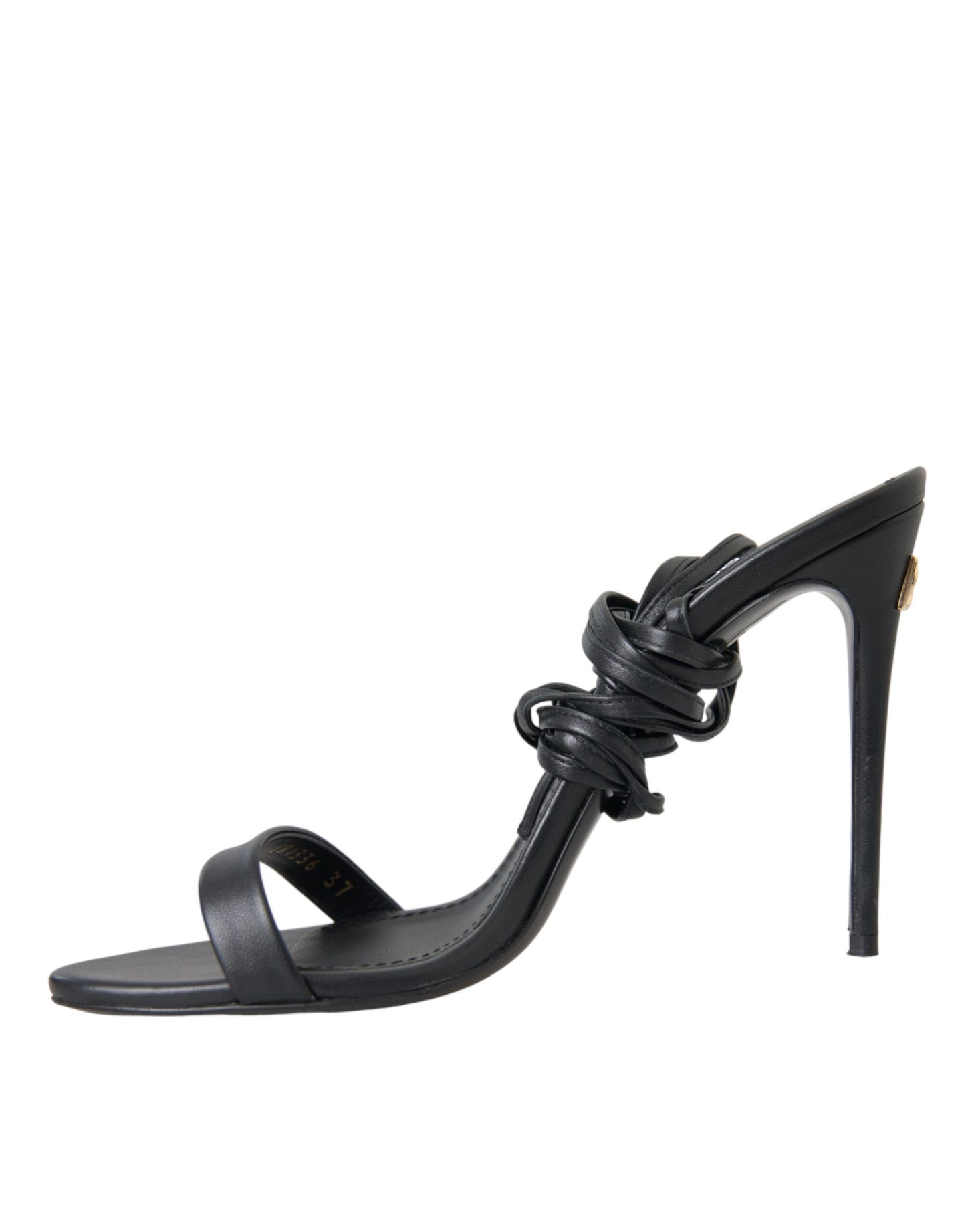 Dolce &amp; Gabbana Black Suede Strappy Sandals Stilettos Shoes