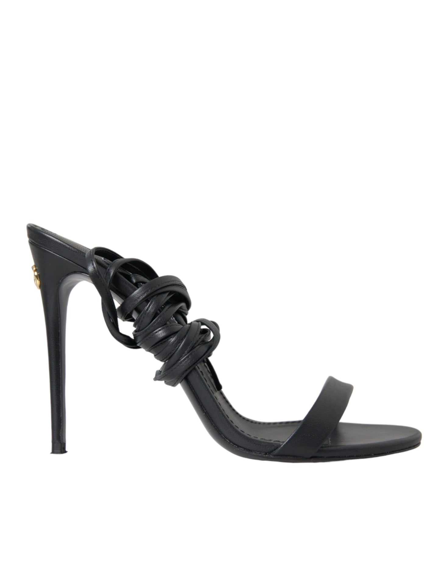 Dolce &amp; Gabbana Black Suede Strappy Sandals Stilettos Shoes