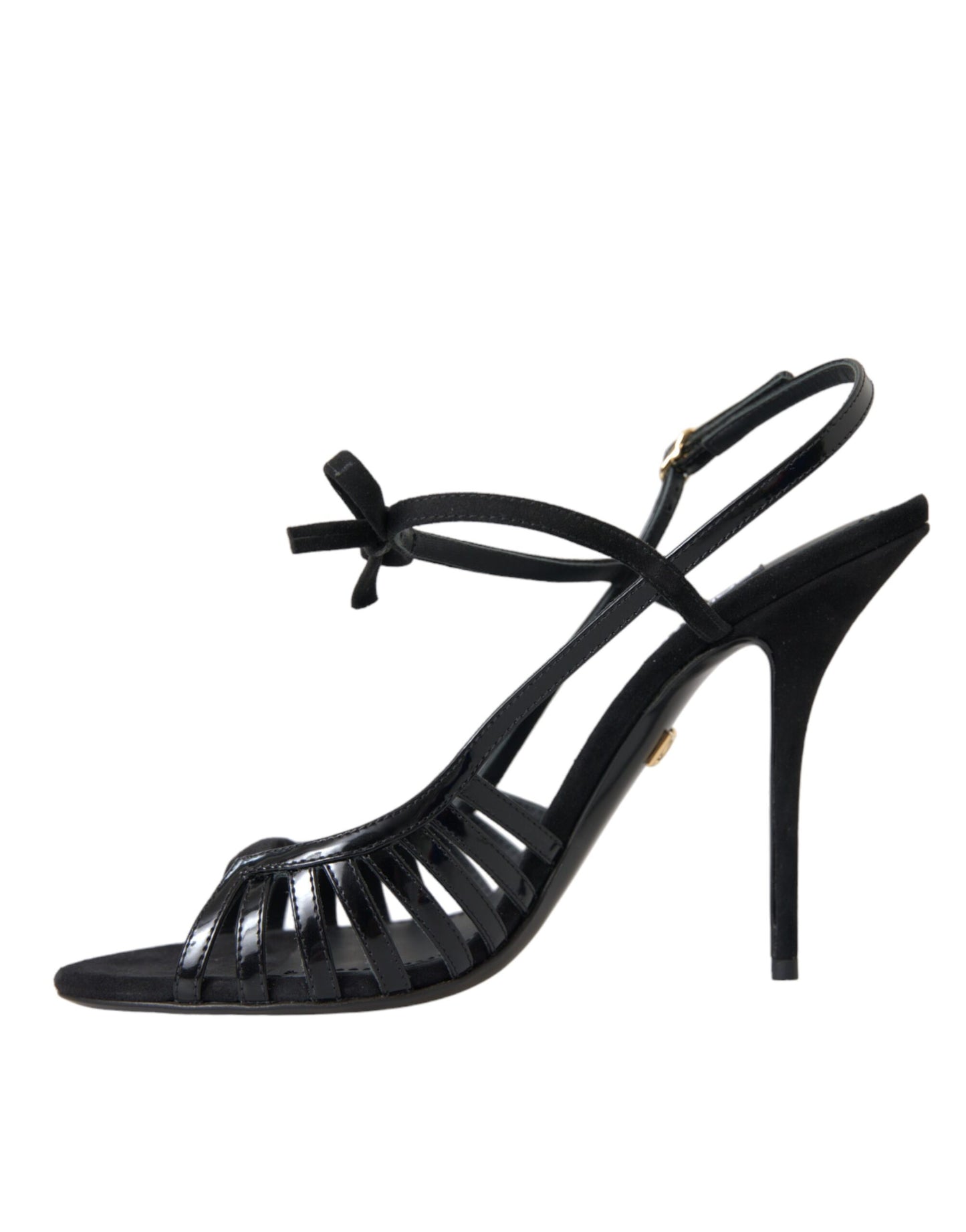 Dolce & Gabbana Schwarze Sandalen Stilettos Wildleder Riemen Schuhe