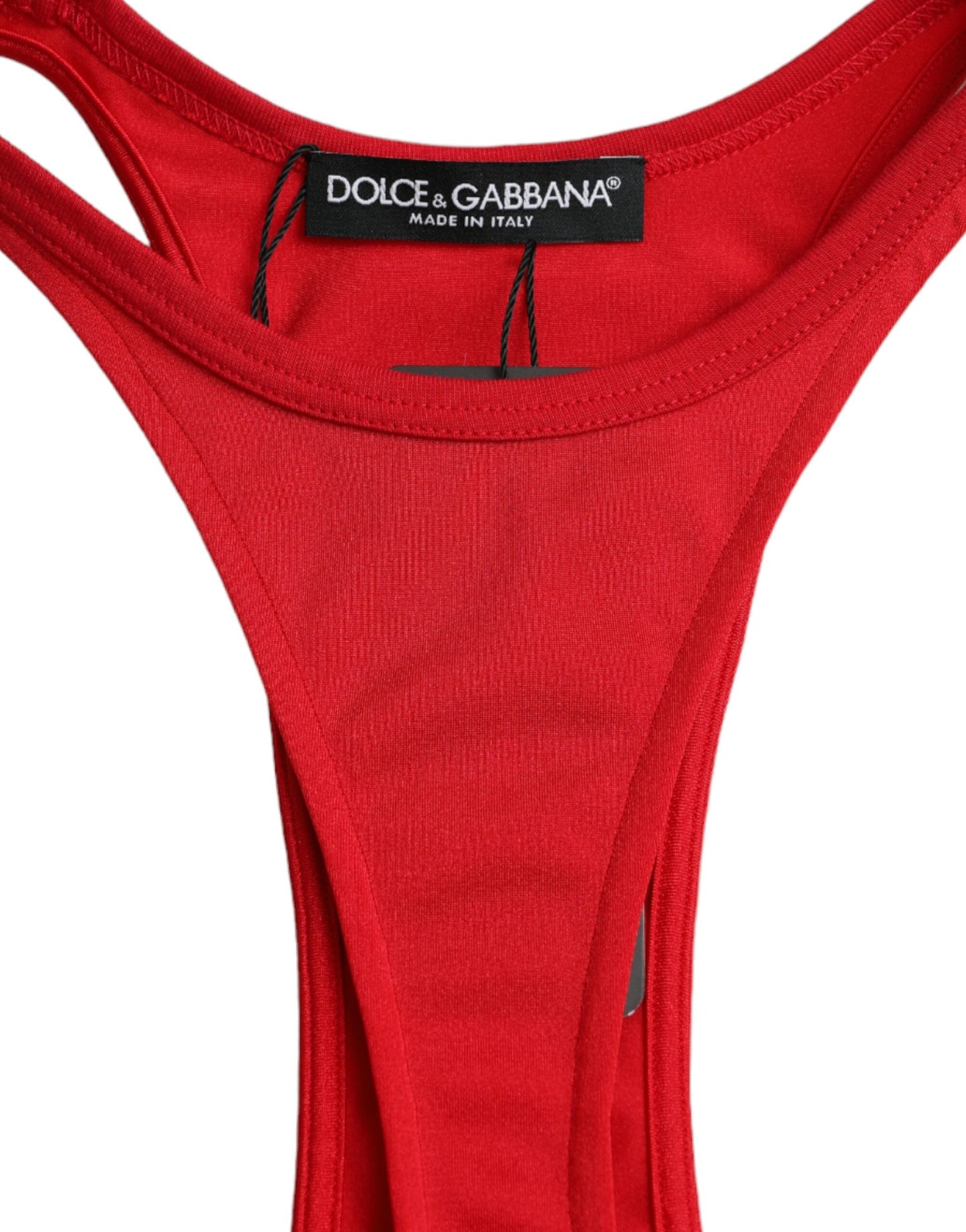 Dolce &amp; Gabbana Red Nylon Stretch Bodycon Sheath Mini Dress