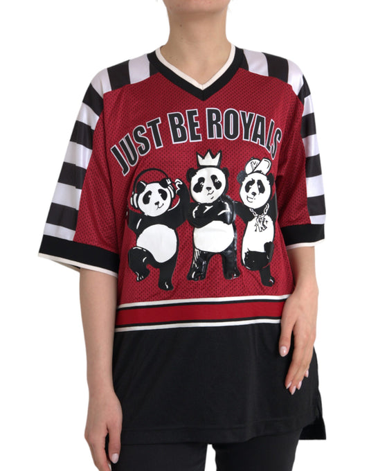 Dolce &amp; Gabbana Royals Multicolor Panda T-Shirt in Plus Size