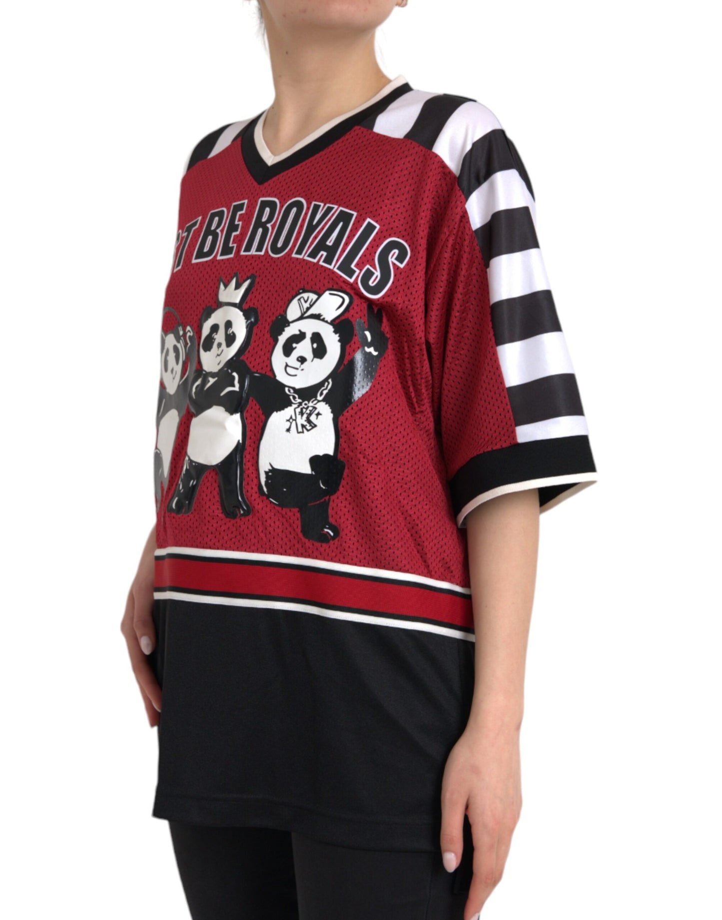 Dolce &amp; Gabbana Royals Multicolor Panda T-Shirt in Plus Size