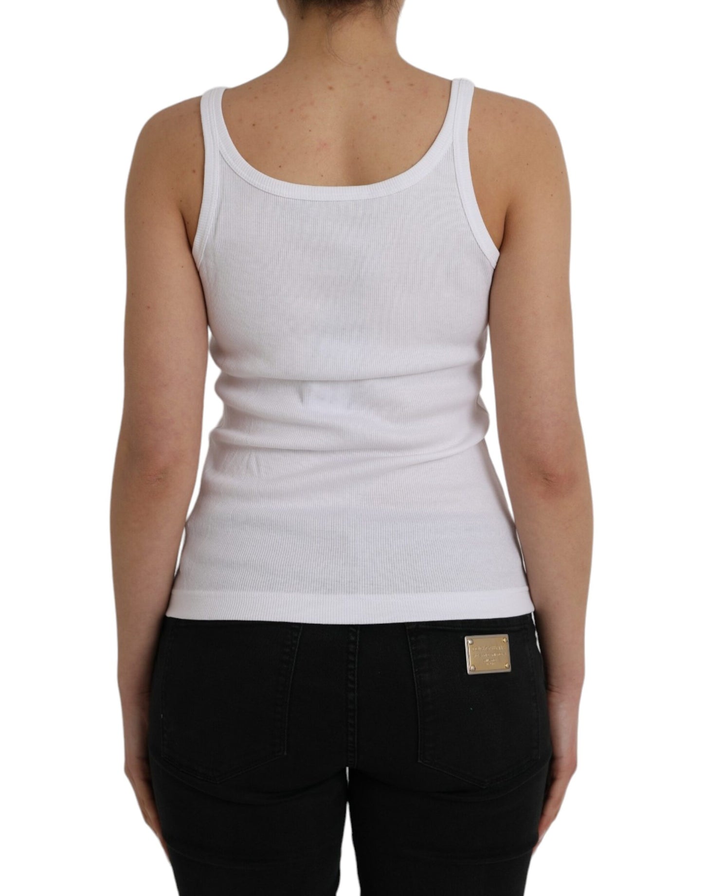 Dolce &amp; Gabbana White St. Tropez Sleeveless Cotton Tank Top