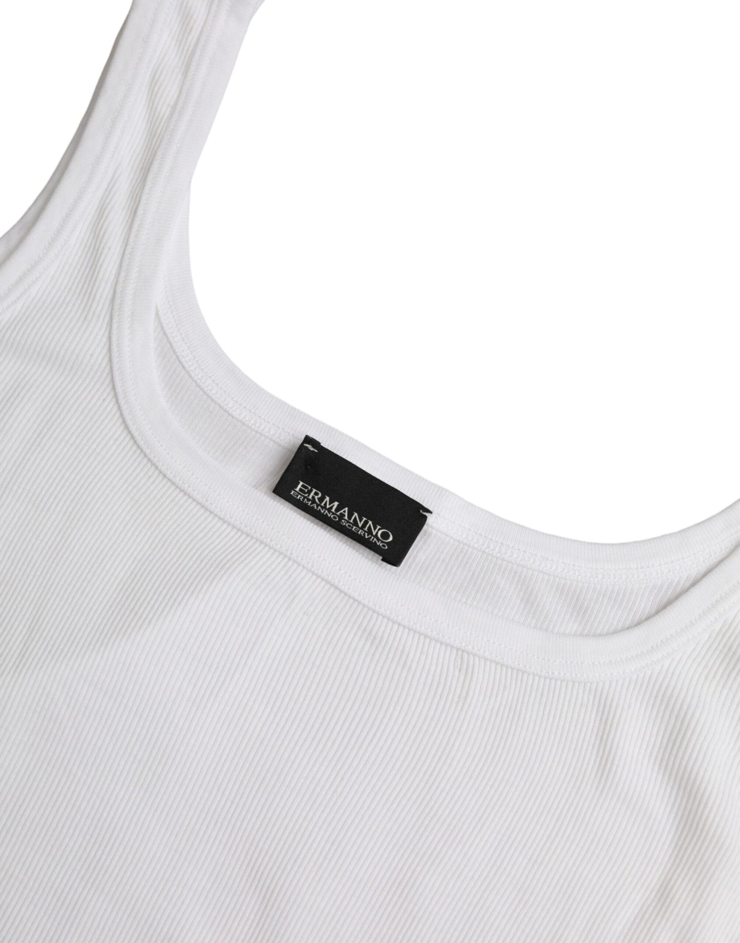 Ermanno Scervino White Cotton Sleeveless Tank Top