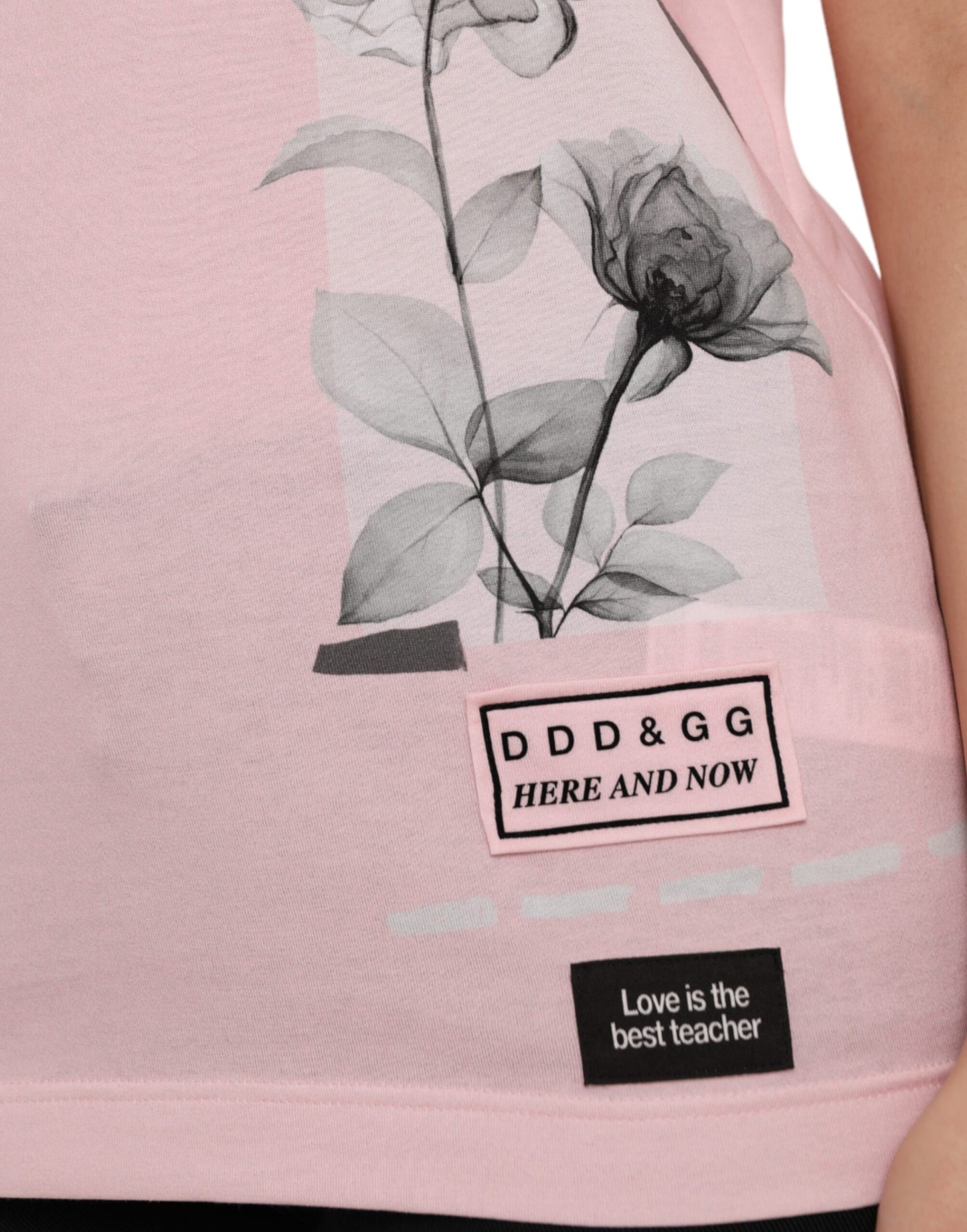 Dolce &amp; Gabbana pink floral print short sleeve cotton T-shirt