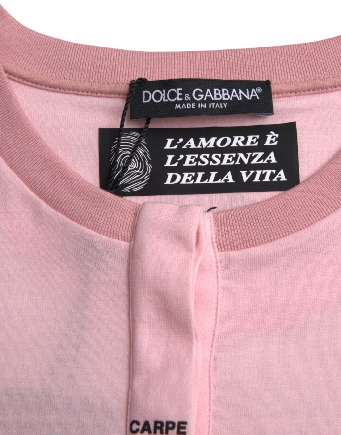 Dolce &amp; Gabbana pink floral print short sleeve cotton T-shirt