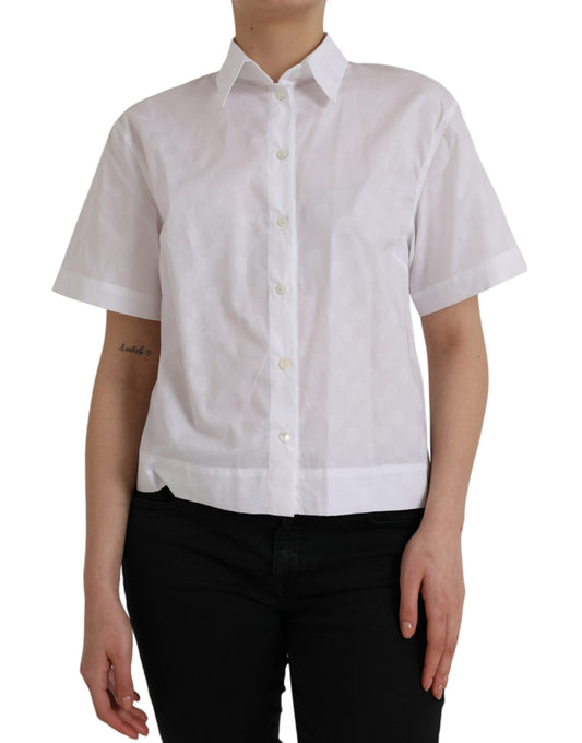 Dolce &amp; Gabbana White short sleeve polo shirt with collar