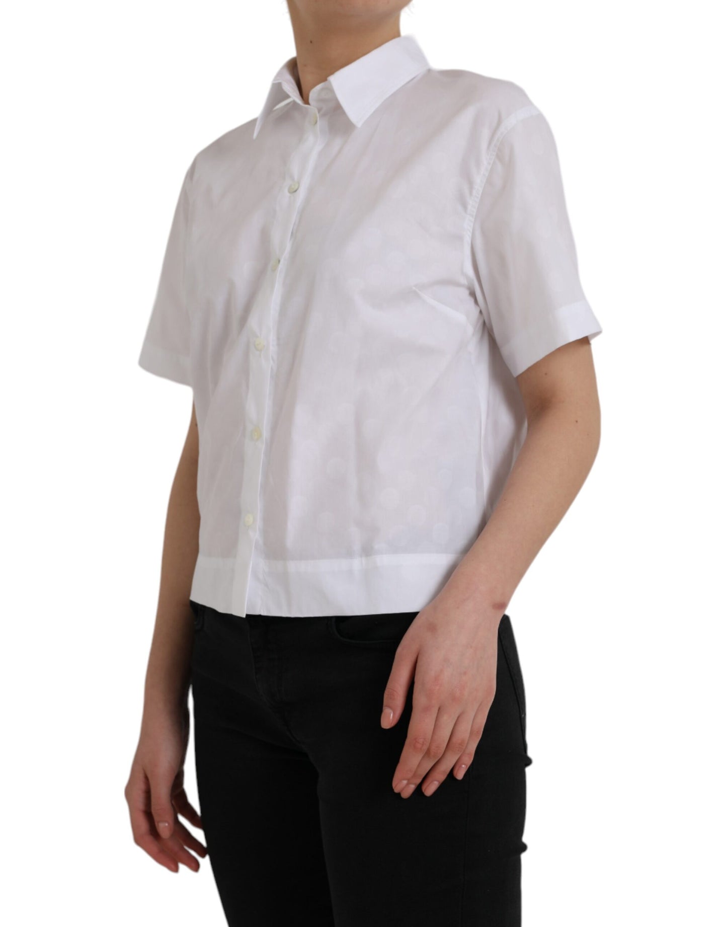 Dolce &amp; Gabbana White short sleeve polo shirt with collar