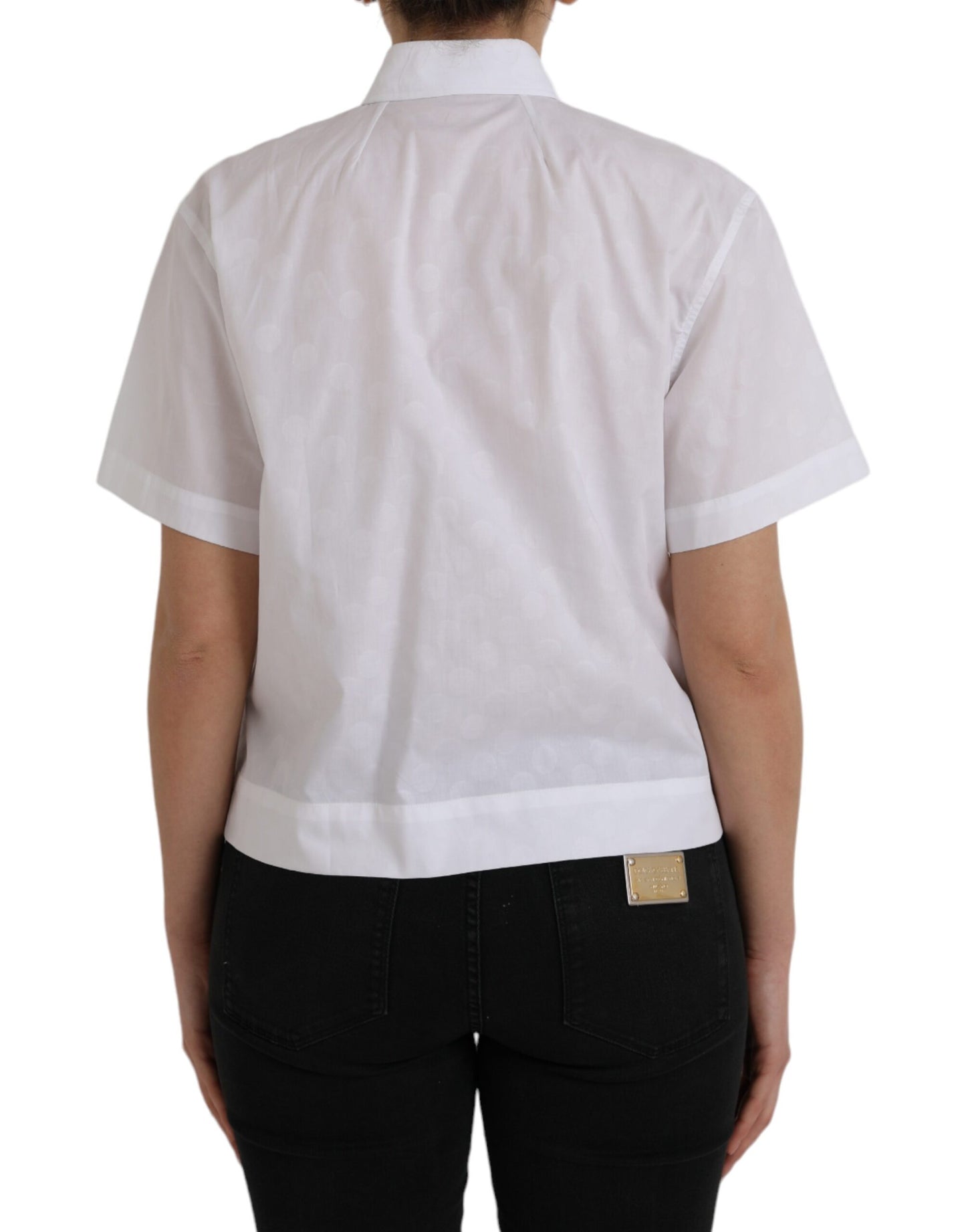 Dolce &amp; Gabbana White short sleeve polo shirt with collar