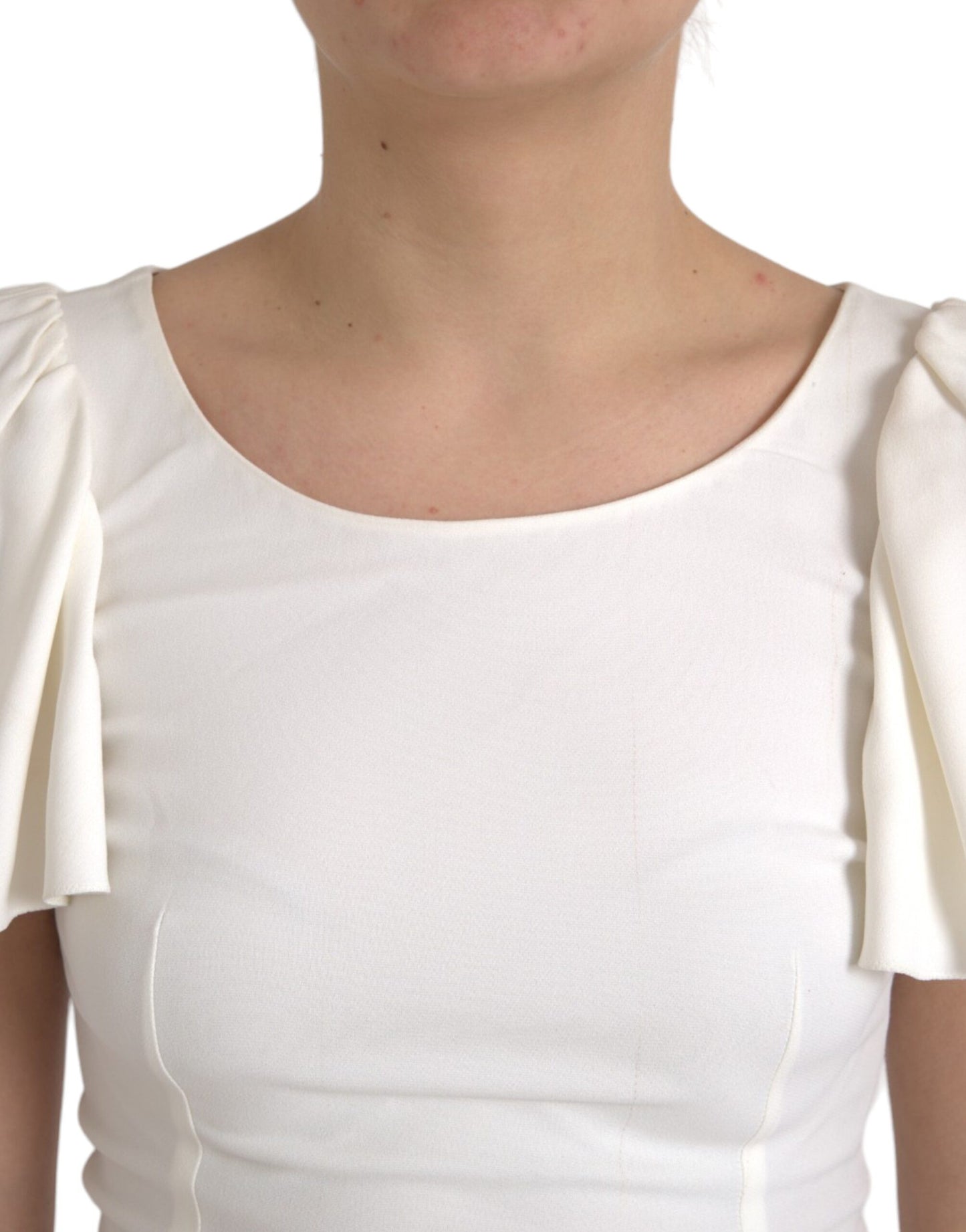 Dolce &amp; Gabbana White Viscose Round Neck Short Sleeve Top