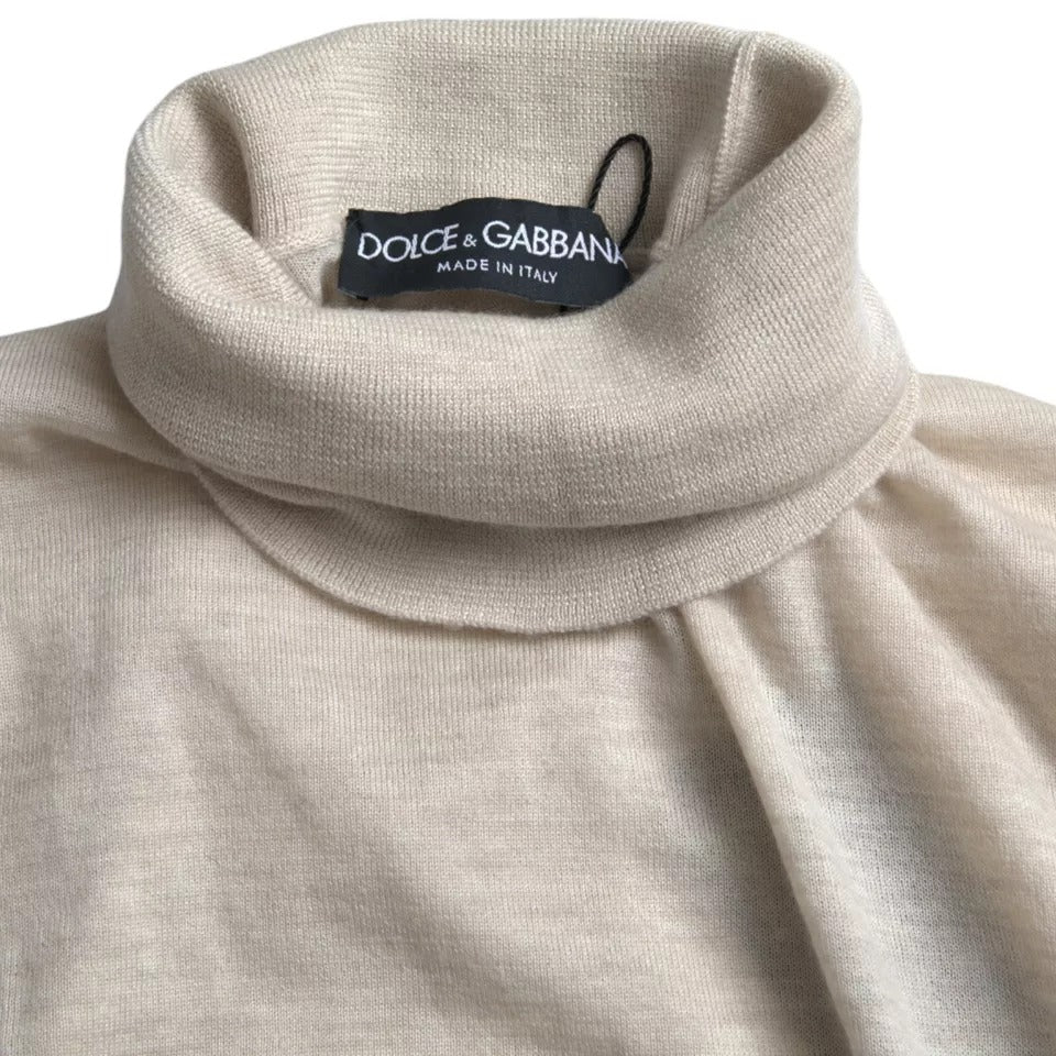 Dolce &amp; Gabbana Sweater Beige Cashmere Turtleneck Sweater