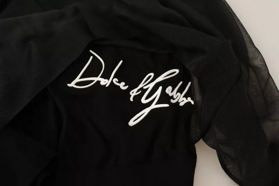 Dolce &amp; Gabbana Black Logo Crewneck Long Sleeve Sweater