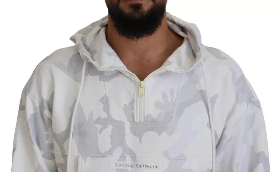 Dolce &amp; Gabbana White Camouflage Hooded Sweatshirt