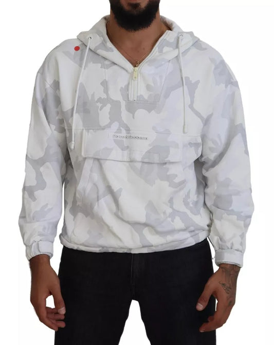 Dolce &amp; Gabbana White Camouflage Hooded Sweatshirt