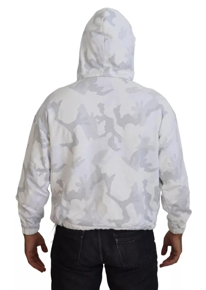 Dolce &amp; Gabbana White Camouflage Hooded Sweatshirt