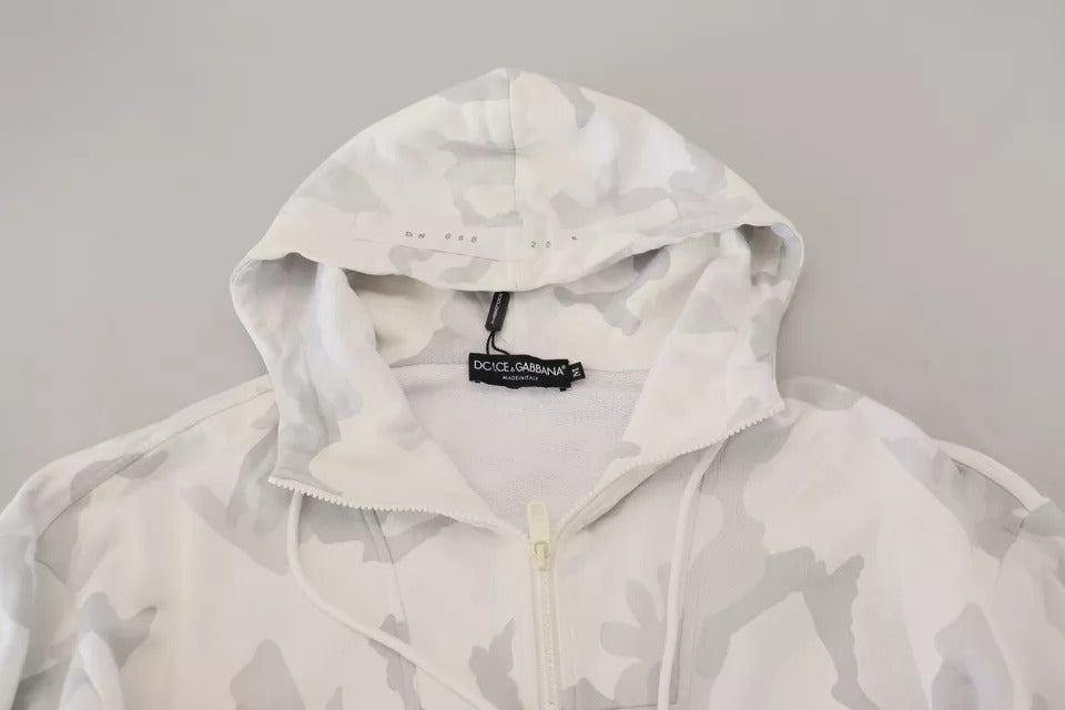 Dolce &amp; Gabbana White Camouflage Hooded Sweatshirt