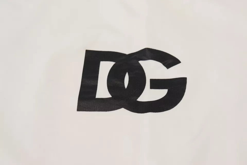 Dolce &amp; Gabbana White Logo Cotton Crew Neck Sweater