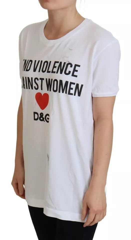 Dolce &amp; Gabbana White Printed Short Sleeve T-Shirt Top