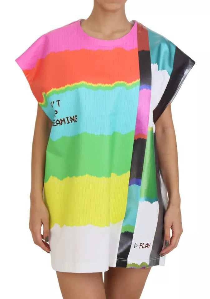 Dolce &amp; Gabbana Multicolor TV Glitch Print Blouse Casual Top