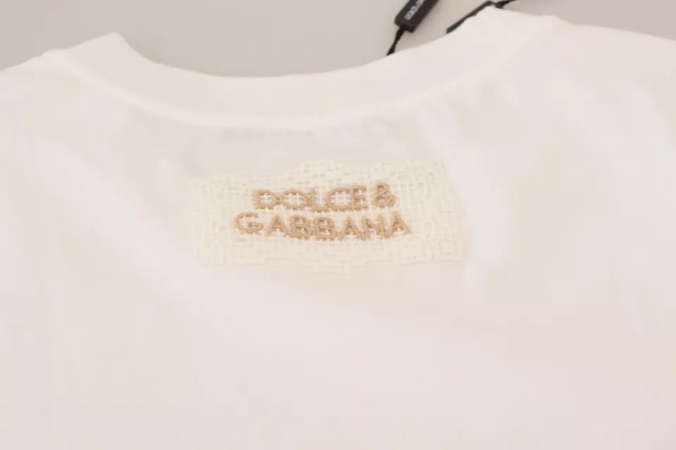 Dolce &amp; Gabbana Optical white printed short sleeve top