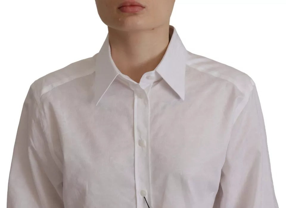 Dolce &amp; Gabbana White Cotton Formal Collar Shirt