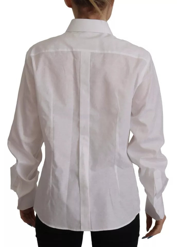 Dolce &amp; Gabbana White Cotton Formal Collar Shirt