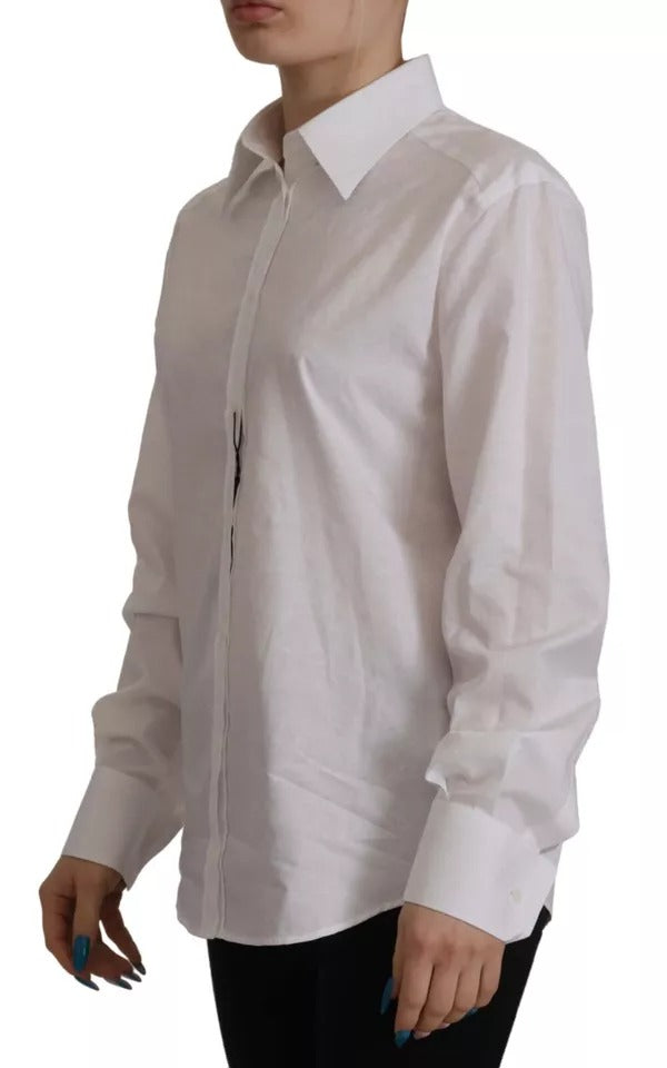 Dolce &amp; Gabbana White Cotton Formal Collar Shirt