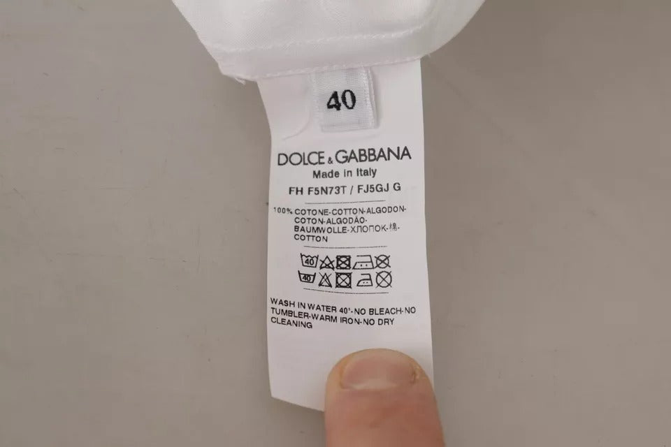 Dolce &amp; Gabbana White Cotton Formal Collar Shirt