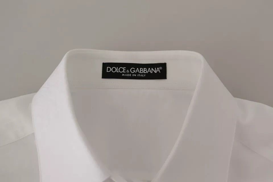 Dolce &amp; Gabbana White Cotton Formal Collar Shirt