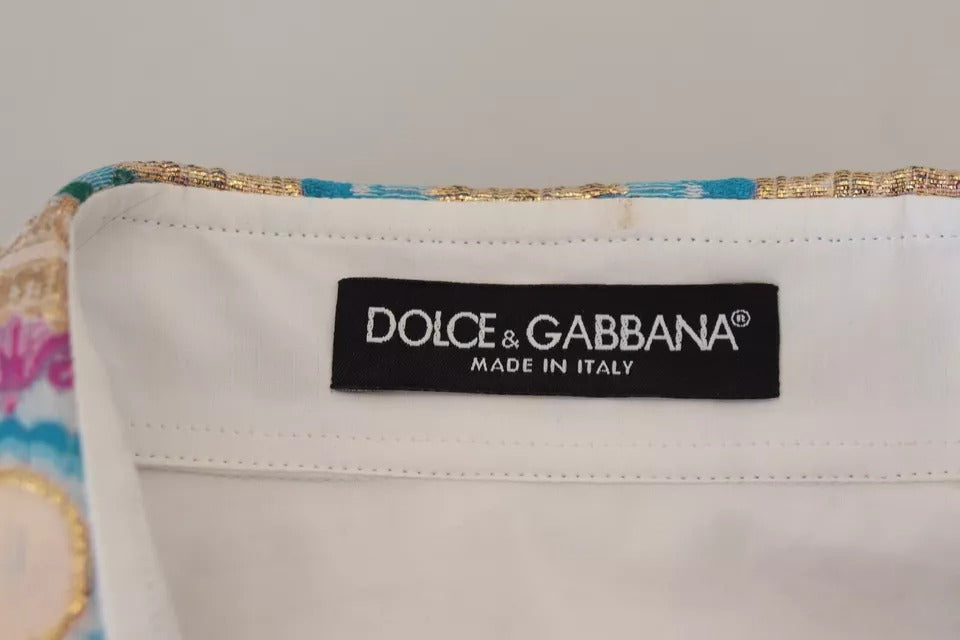 Dolce &amp; Gabbana White floral cotton jacquard long-sleeved top