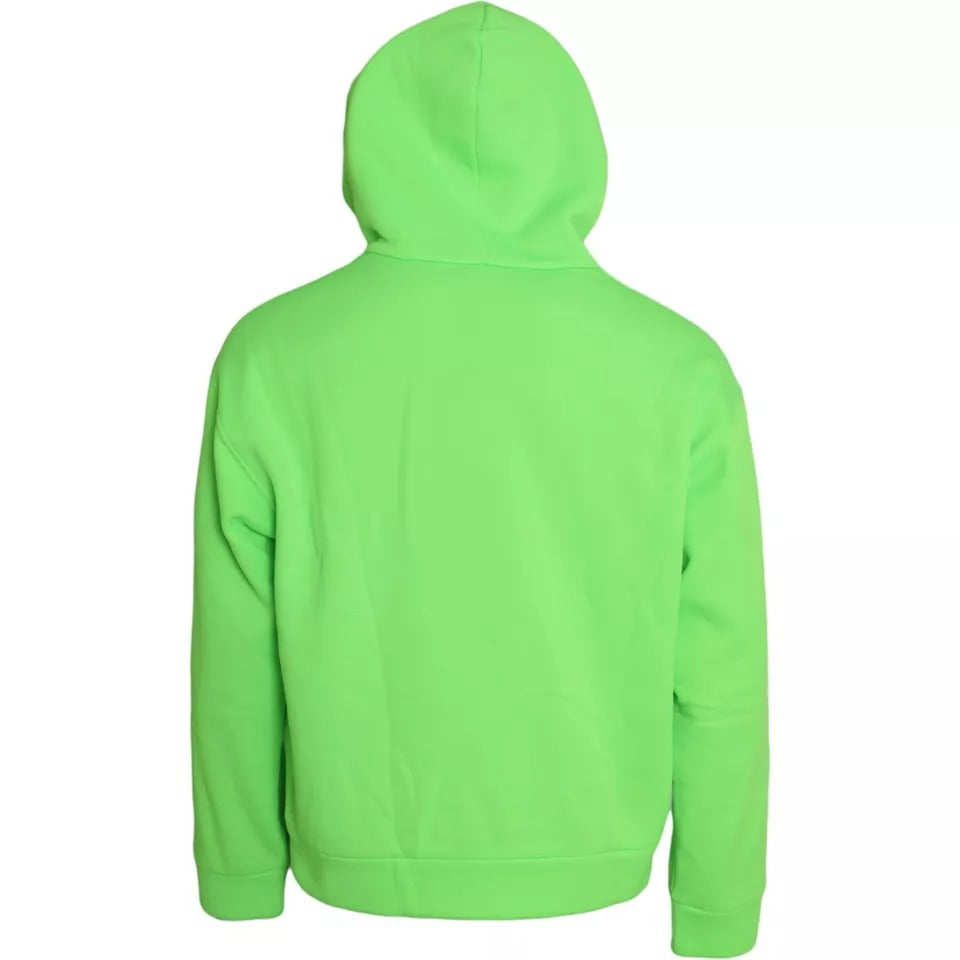 Dolce &amp; Gabbana Neon Green Logo Hooded Sweatshirt Pullover