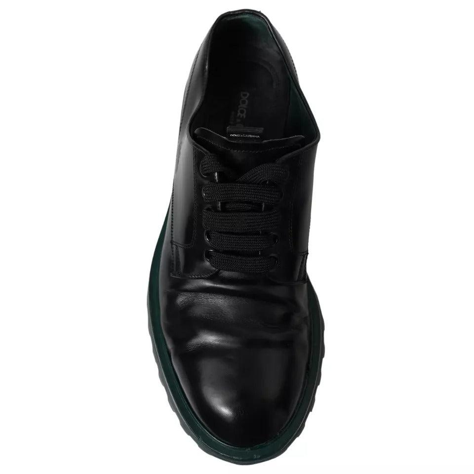 Dolce &amp; Gabbana Black Leather Derby Shoes for Formal Occasions