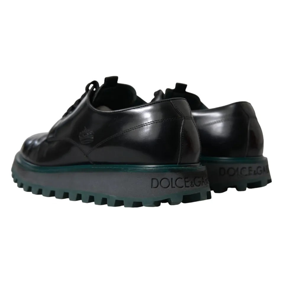 Dolce &amp; Gabbana Black Leather Derby Shoes for Formal Occasions