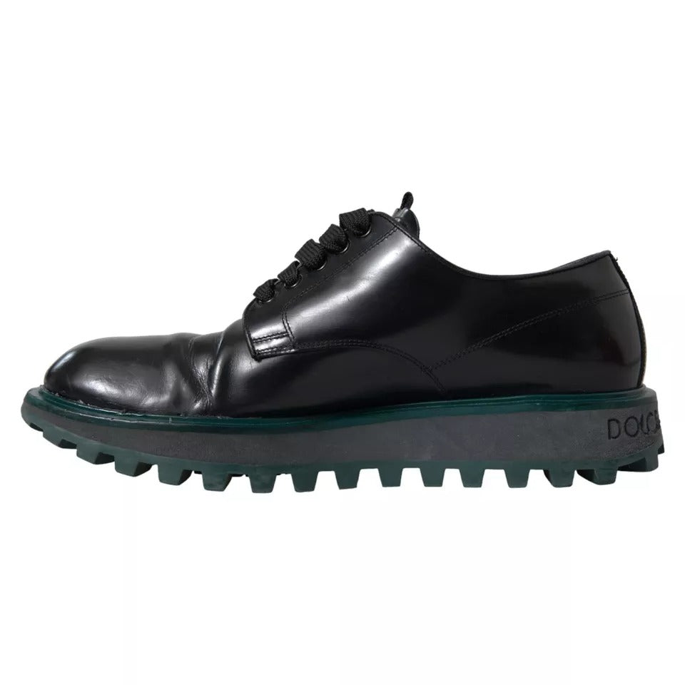 Dolce &amp; Gabbana Black Leather Derby Shoes for Formal Occasions