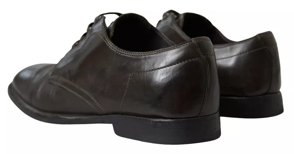 Dolce &amp; Gabbana Green Leather Men's Dress Shoes