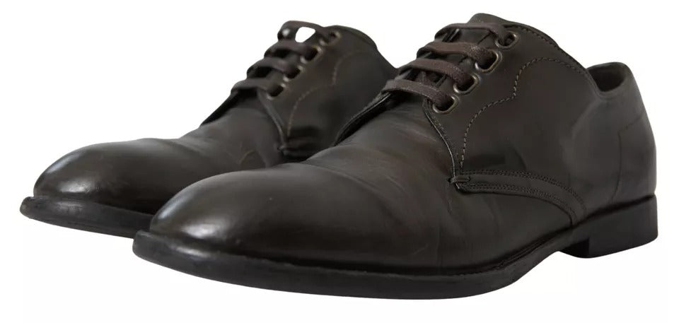 Dolce &amp; Gabbana Green Leather Men's Dress Shoes