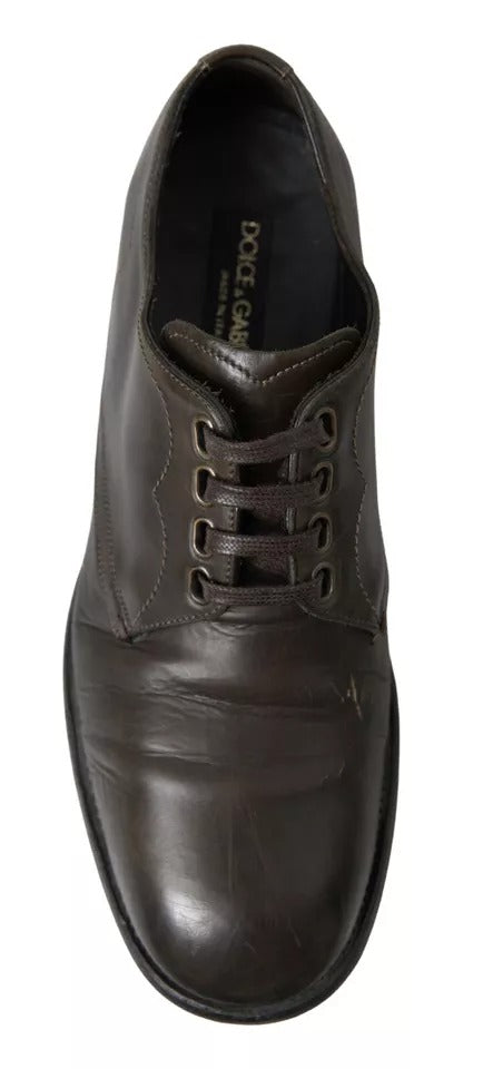 Dolce &amp; Gabbana Green Leather Men's Dress Shoes