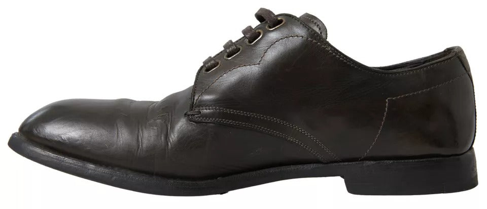 Dolce &amp; Gabbana Green Leather Men's Dress Shoes