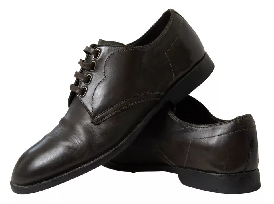 Dolce &amp; Gabbana Green Leather Men's Dress Shoes