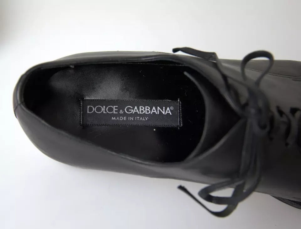 Dolce &amp; Gabbana Black Leather Men's Dress Shoes