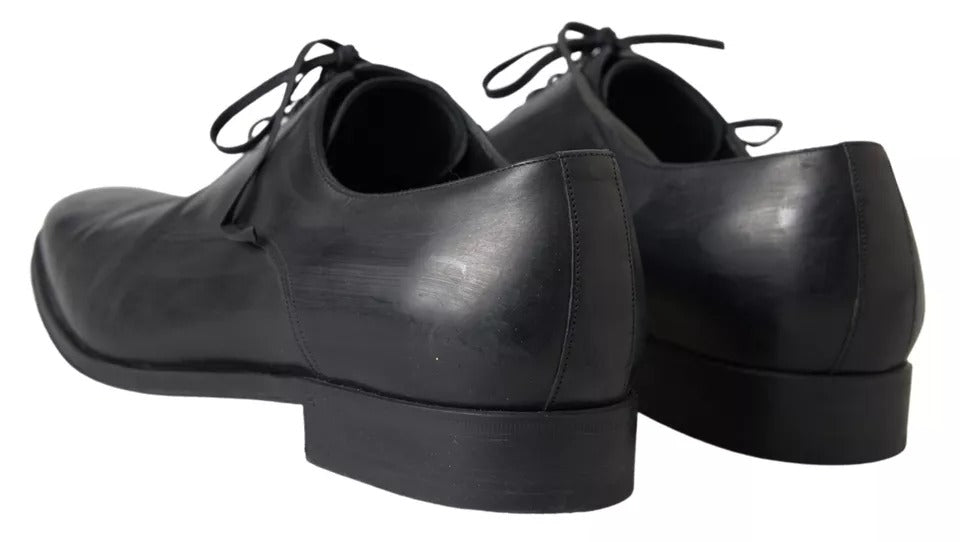 Dolce &amp; Gabbana Black Leather Men's Dress Shoes