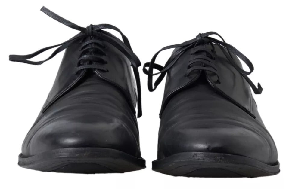 Dolce &amp; Gabbana Black Leather Men's Dress Shoes